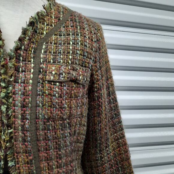True Meaning Women's Jacket Blazer Size Small Boucle Tweed Retro Office Career - Picture 3 of 10